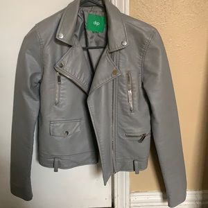Gray leather jacket